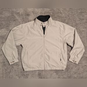 On Line Vintage Cream And Black Reversible Full Zip Golf Jacket - Medium